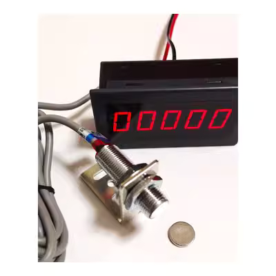 Máy đo tốc độ kế động cơ máy gặt đập năm chữ số Máy đo tốc độ kế kỹ thuật số với cảm biến Hall hướng dẫn lắp cảm biến lùi