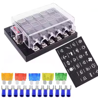 cầu chì thủy tinh Xe Ô Tô 12V Cầu Chì Hộp Đựng 4 4 6 6 8 8 10 Hơn 10 Ốc Vít Đổi Du Thuyền RV đa Năng Đường Mới cầu chì ống cầu chì 15a