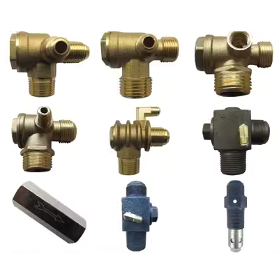 Máy nén khí nhỏ máy bơm không dầu loại máy piston phụ kiện dòng trực tiếp bằng đồng nguyên chất van một chiều van một chiều ba chiều truyền động bánh răng hình ảnh trục khuỷu