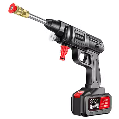 Súng bắn nước áp lực cao cắm không dây pin lithium rửa xe xe máy điện gia dụng có thể sạc lại súng nước áp lực cao máy làm sạch súng rửa xe áp lực cao súng bắn nước rửa xe