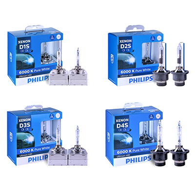 Bóng đèn pha xenon ánh sáng trắng 6000K Philips nâng cấp D4S D3S D2S D1S D2R xe thoát vị kính chiếu hậu bi led gầm ô tô