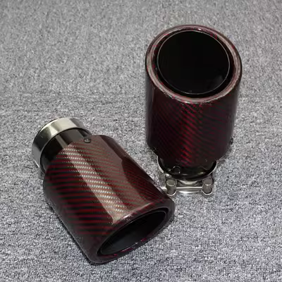 Ống xả ô tô cao cấp ống xả đuôi màu đỏ tươi mới Bọ Cạp ống xả sợi carbon màu đỏ thích hợp cho AK Reiz ống tiêu winner x ống xả xe ô tô
