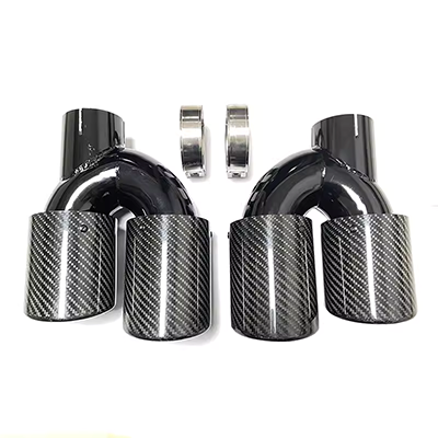 Ống Xả Ô Tô Đuôi Họng Hình Chữ H Sợi Carbon Đôi Ổ Cắm Đuôi Vòi Thích Hợp Cho Xe BMW 320 Audi Toyota Đa Năng đuôi Vòi Phun vệ sinh ống xả ô tô ống xả xe tải