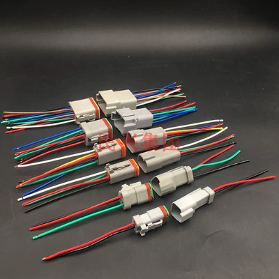 Đầu nối ô tô Dechi loại DT04-8P Đầu nối chống thấm nước DT06-8S mông cắm dây nịt có dây đầu cos nối thẳng cút nối dây điện