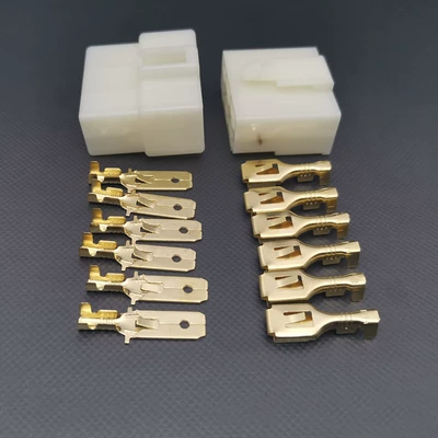 Đầu nối ô tô Đầu nối 6P Đầu nối phích cắm vuông 6.3 đầu nối nhựa ABS đầu nối bộ phận nhựa plug-in dau cos ghim đầu nối dây điện