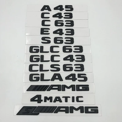 Mercedes -Benz logo xe sửa đổi abces cla glc cla acg đuôi bảng chữ cái số xe màu đen tem xe ô tô thể thao logo ô tô