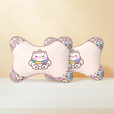 Tựa đầu ô tô, cặp gối kê cổ bé gái, tựa lưng ghế ô tô ngủ khi lái xe, gối hoạt hình dễ thương gối tựa ô tô