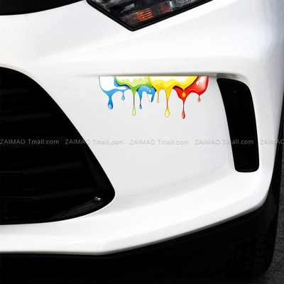 decal oto Miếng dán xe ô tô mực màu sáng tạo che vết xước, graffiti nhiều màu sắc trang trí thân xe, che vết xước, miếng dán xe điện tất cả logo xe hơi tem dán sườn xe ô to 7 chỗ