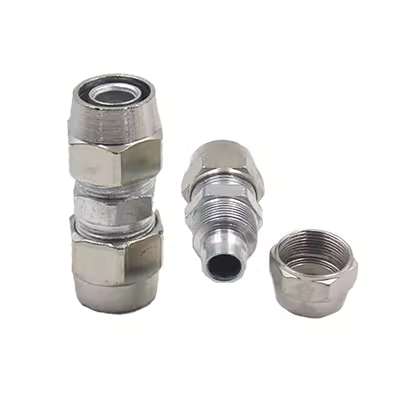 Khối khí nén khí nén đôi đầu xoắn nhanh Kết nối đồng ba chiều và máy bơm không khí xoắn nhanh sắt Kết nối nhanh 8 trực tiếp đến 12 ống xả xe tải trục cò mổ