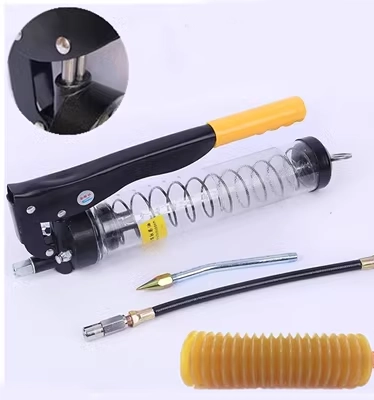 dụng cụ bơm mỡ bò bằng tay Dây kéo trong suốt loại hướng dẫn sử dụng súng mỡ sâu bướm bơ áp suất cao thanh áp lực đơn và đôi máy đào dầu máy bơm mỡ bò mini bơm mỡ cho máy xúc dùng bơm tay tự bơm