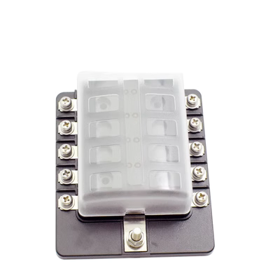 cầu chì thủy tinh Hộp cầu chì ô tô LED một trong và nhiều ngoài Đế PBT 6|8|10|Hộp cầu chì ô tô chống cháy 12 chiều có đèn cầu chì 10a cầu chì ống 10a