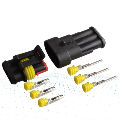 đầu nối dây điện chống nước Đầu nối xe hơi chống nước 3P Đầu nối xe hơi ổ cắm chống nước 1.5 Vỏ nối dây 3 lỗ đầu nối dây điện cos nối