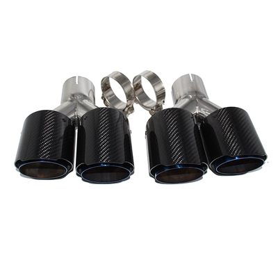 ống tiêu winner x Ống xả bốn đầu chữ Y bằng sợi carbon chéo sáng 304 Đầu đuôi màu xanh thích hợp cho Camry Honda Audi cao su treo ống xả ống xả