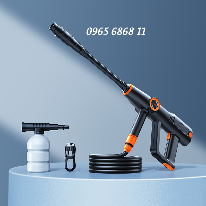 Súng xịt rửa xe không dây siêu tăng áp công suất cao súng rửa xe dùng pin siêu nhẹ