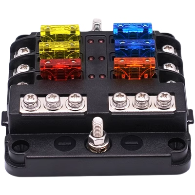 cầu chì ống Hộp cầu chì dương và âm độc lập ô tô Thiết bị điện 32V có đèn LED báo loại dây vít 1 trong 6 ra cầu chì 100a cầu chì có tác dụng