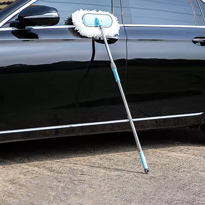 Cây lau nhà rửa xe, bàn chải xe chuyên dụng, lông mềm, tay cầm dài, có thể thu vào, cotton không nguyên chất, không làm tổn thương xe, dụng cụ lau xe súng tạo bọt tuyết súng rửa xe bằng pin