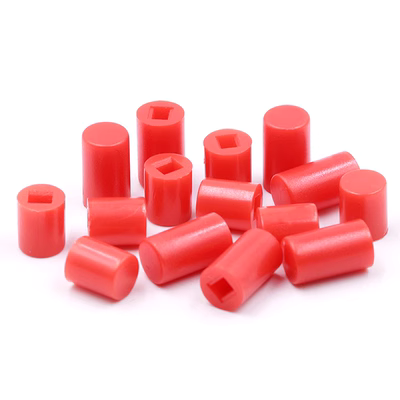 Nắp phím A06 hình trụ 6*7 có nắp công tắc 8.5*8.5 8*8 7*7 5.8*5.8 50 miếng cầu chì sứ