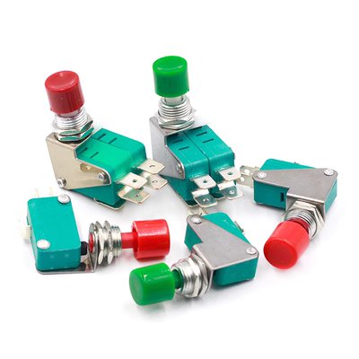 DS438-448 Tự đặt lại nút nhích nhỏ Công tắc micro mở tiếp xúc bằng đồng 12 mm nắp xanh đỏ cầu chì panasonic