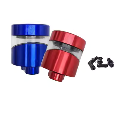 Xe máy điện xe máy sửa đổi cốc dầu trực tiếp đẩy lên bơm phanh trực quan trong suốt bơm phanh cnc nhôm hợp kim nồi dầu phổ thông vô lăng honda civic bơm dầu trợ lực tay lái