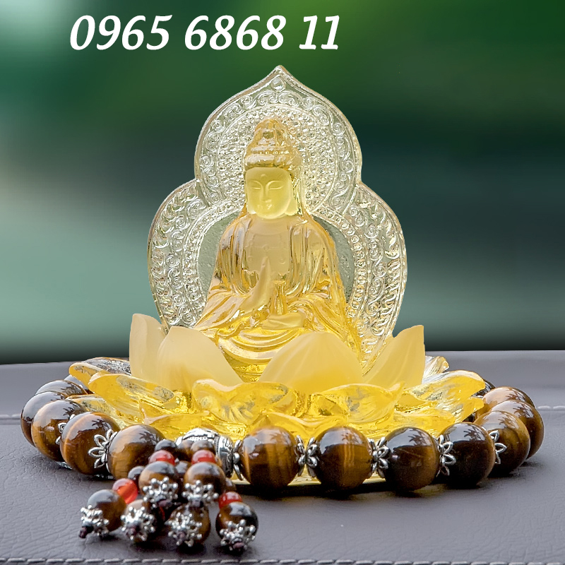 Tượng Phật Bà Quan Âm để xe ô tô kết hợp sáp thơm ô tô khử mùi xe tượng bồ tát trang trí xe hơi
