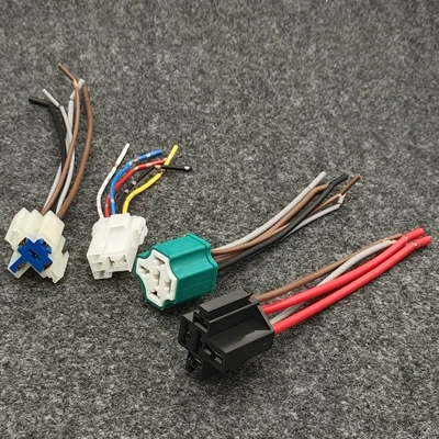 Cơ sở tự động rơle nylon chịu được ổ cắm gốm nhiệt độ cao 4 pin 5 pin 12v24V Universal cau chi cầu chì 15a