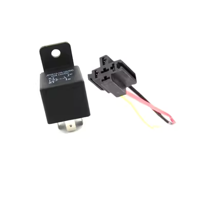 Rơle ô tô 12V40A sửa đổi đèn pha, còi, còi, định vị GPS, bốn chân và năm chân có ổ cắm rơ le nhiệt ro le nhiet ls