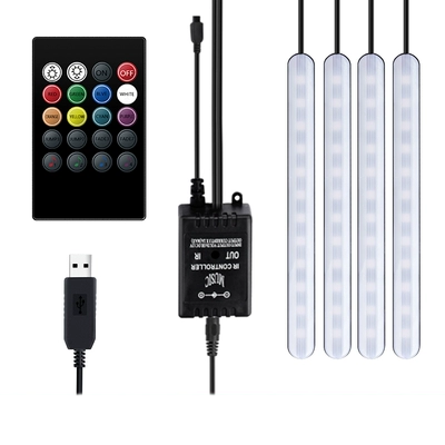 đèn led oto Ô tô bầu không khí đèn chân đế ô tô bầu không khí đèn dẫn chân đèn sửa đổi nhịp điệu âm nhạc kích hoạt bằng giọng nói usb đầy màu sắc đèn trần ô tô đèn bi xenon