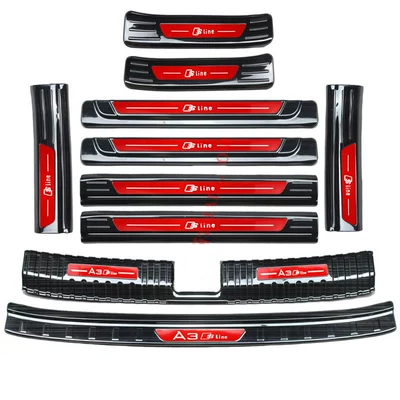 21 dải bệ cửa Audi A3 hatchback, bàn đạp chào mừng, bảo vệ cốp inox cải tiến, phụ kiện trang trí khung đỡ két nước i10