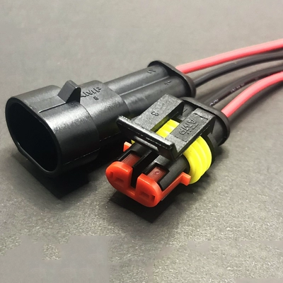 cos nối Đầu nối chống nước AMP cho xe hơi Đầu nối cặp nam và nữ 2p Đầu nối dây 6p Ổ cắm HID 4 lỗ hai lõi đầu nối dây điện chống nước cos nối