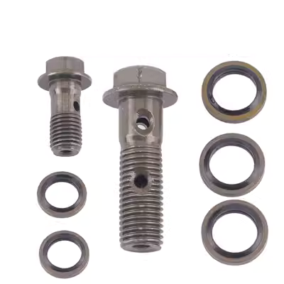 Xe máy cải tiến phanh phổ quát liên kết ống dầu đôi rỗng cộng với ống kẹp dây tóc bơm dầu rò rỉ dầu M10 vít áp suất dầu máy bơm hơi may nen khi