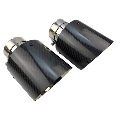 Xe sửa đổi đa năng ống xả đuôi họng thép không gỉ 304 sợi carbon màu đỏ hai dây chuông sáng miệng đuôi họng ống xả xe tải ống xả