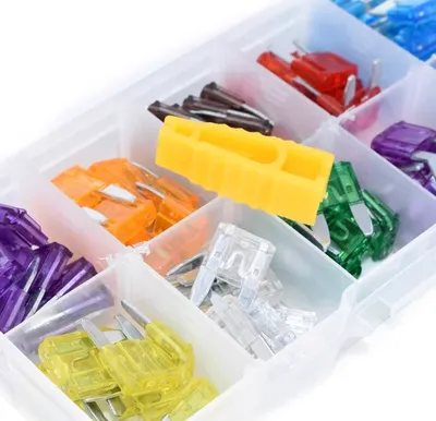 Hộp cầu chì ô tô, cầu chì nhỏ cho ô tô, đèn xenon 3A-40A, 10 loại, mỗi loại 10 chiếc, tổng cộng 100 chiếc công tắc ngắt mát ô tô cầu chì 100a
