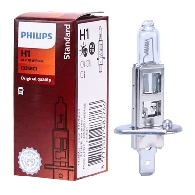Bóng đèn pha xe tải Philips 24V H7 H4 H3 H1 chùm tia thấp chùm sáng cao 70W Xe tải 100W xe halogen đèn nội thất ô tô các loại đèn trên ô tô