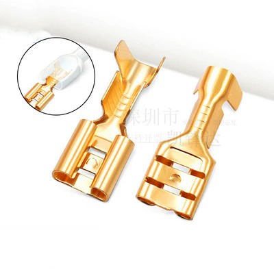 cos nối thẳng Đồng nguyên chất 6.3mm4.8 2.8 2.3 plug-in sậy plug-in vỏ đầu nối ô tô khối thiết bị đầu cuối ép lạnh cos nối thẳng dau cos ghim