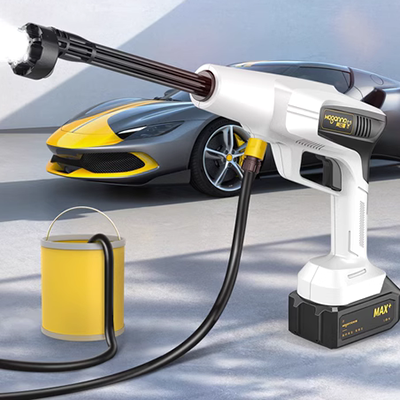 Máy rửa xe không dây súng nước áp lực cao sạc mạnh mẽ pin lithium di động tăng áp xe lấy hiện vật rửa xe gia đình đầu nối súng rửa xe cao áp súng rửa xe