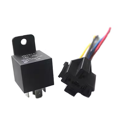 rơ le hẹn giờ bật tắt Rơle ô tô 12V/24V40A đèn pha sửa đổi định vị GPS mặt sau bằng nhựa bốn chân Rơle năm chân có ổ cắm ro le nhiet rơ le nhiệt schneider