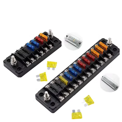 Hộp cầu chì ô tô thẳng sửa đổi 6 12 trong 6 12 ra đai ốc cố định giá đỡ cầu chì đa chiều chống cháy công tắc ô tô công tắc ngắt mát ô tô