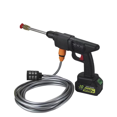 Điện không dây máy rửa xe hộ gia đình tưới vườn điện áp cao có thể sạc lại pin lithium di động rửa xe súng nước rửa xe súng súng rửa xe súng xịt cao áp
