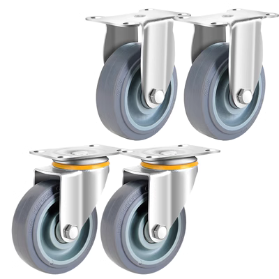 lazang 16 inch Bánh xe phổ thông 3 inch Bánh xe câm cao su Bánh xe đẩy phẳng 4 inch Bánh xe công nghiệp hạng nặng 5 inch độ mâm xe ô tô mam xe oto