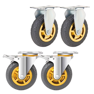 3 inch 4 inch 5 inch cao su hạng nặng đa năng bánh xe kéo bánh xe đẩy công nghiệp xe đẩy bánh xe tắt tiếng có phanh thanh lý lazang 13 lazang 16 inch