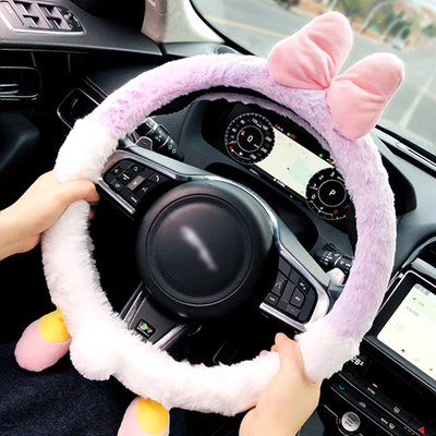 rèm cửa ô tô Bọc vô lăng ô tô mùa đông nữ ngắn sang trọng bọc tay lái Hàn Quốc dễ thương ấm áp chống trượt nữ thần mọi mùa nệm lót ghế gỗ nước hoa oto rituals