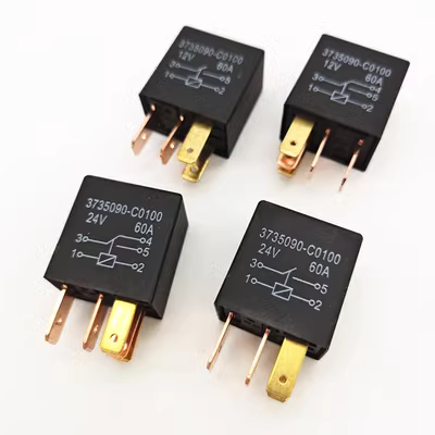 thay cầu chì Auto Relay 60 Một đồng Pure đồng 4 pin 5 có thể thay thế chiếc xe gốc 12V24V không khí -Ghế tiếp sức lớn cầu chì 20a công tắc ô tô